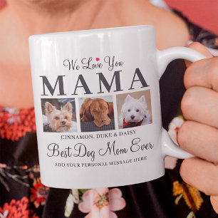 Taza De Café Regalo de mamá perro - Te queremos Collage de foto