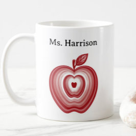 Taza De Café Regalo de manzana roja con nombre personalizado pa