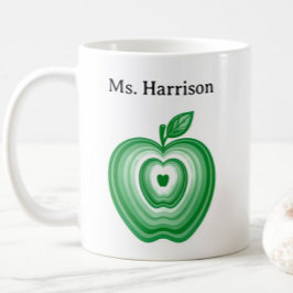 Taza De Café Regalo de manzana verde con nombre personalizado p