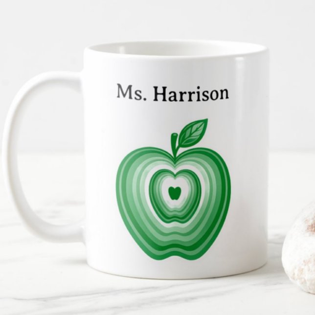 Taza De Café Regalo de manzana verde con nombre personalizado p (Subido por el creador)