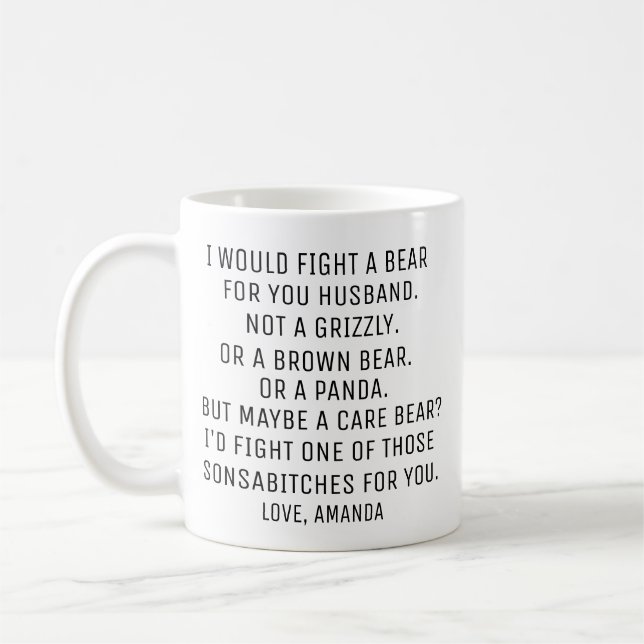 Taza De Café Regalo de marido personalizado, marido gracioso (Izquierda)