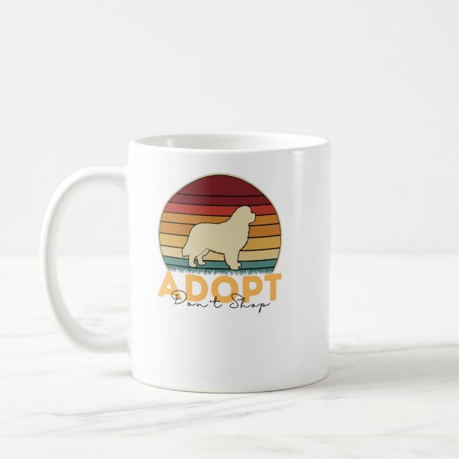 Taza De Café Regalo de Mascota de rescate - Adopta No Comprar P (Izquierda)