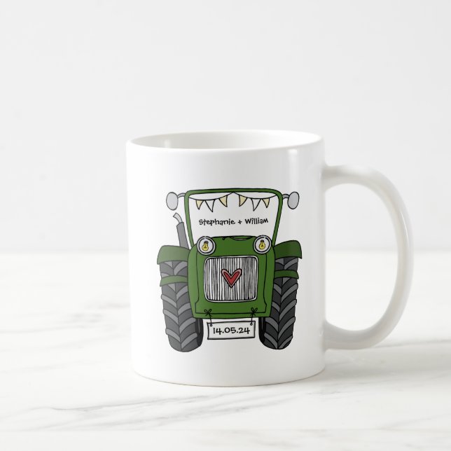 Taza De Café Regalo de matrimonio de campo de Green Tractor per (Derecha)