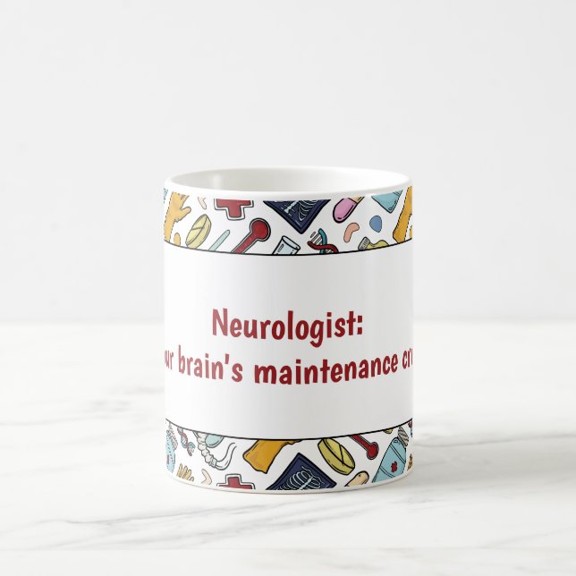 Taza De Café Regalo de médica neurológico cerebro médico (Centro)