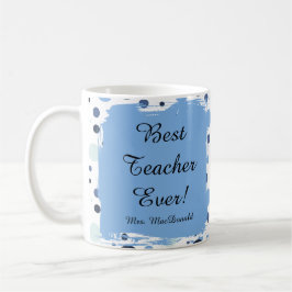 Taza De Café Regalo de mejor maestro jamás con lunares azules