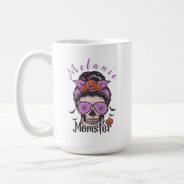 Taza De Café Regalo de Momster Halloween para mamá (Izquierda)