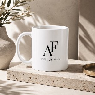 Taza de café Regalo de monograma de boda persona