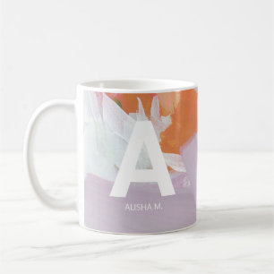 Taza De Café Regalo de Monograma Personalizado de Arte Abstract