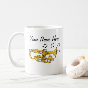 Taza De Café Regalo de músico cornetista de bronce Personalizad