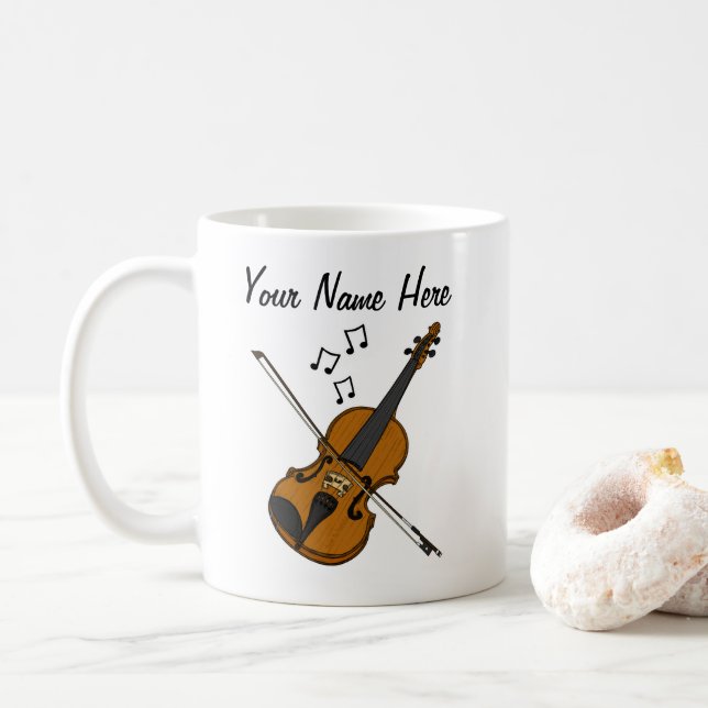 Taza De Café Regalo de músico violinista Mug, Personalizado de  (Con donut)