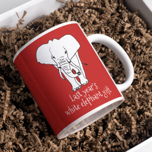 Taza De Café Regalo de Navidad de Elefante Blanco Divertido