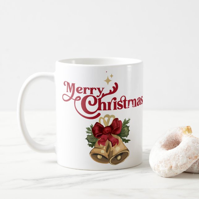 Taza De Café REGALO DE NAVIDAD DE MADERA REtro PERSONALIZADO A  (Con donut)