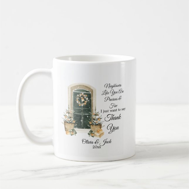 Taza De Café Regalo de Navidad personalizado para vecino - pers (Izquierda)