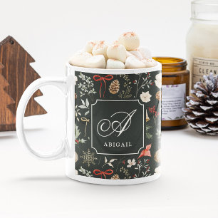 Taza De Café Regalo de Navidades botánicos de invierno