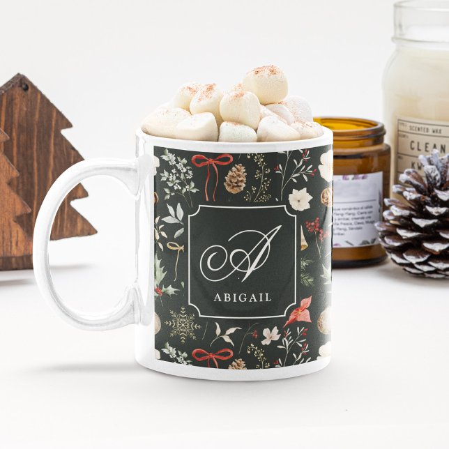 Taza De Café Regalo de Navidades botánicos de invierno (Subido por el creador)