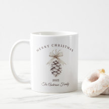 regalo de Navidades de pinecona blanca crema perso