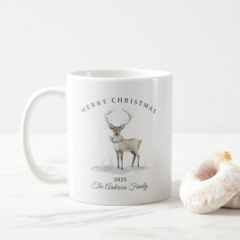 Taza De Café Regalo de Navidades de renos blancos con crema de