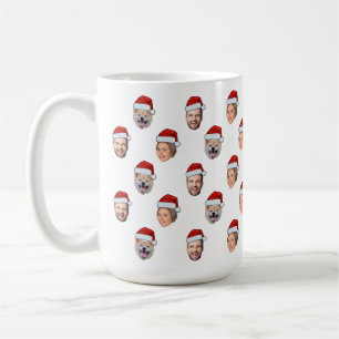Taza De Café Regalo de Navidades familiares de Santa Hat Face 3