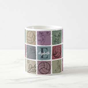 Taza De Café Regalo de nombre de voleibol personalizado Deporte