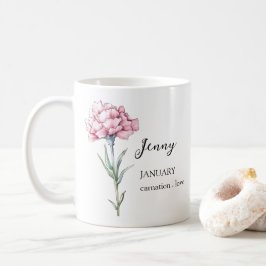 TAZA DE CAFÉ REGALO DE NOMBRE DEL MES DE FLORES DE NACIMIENTO D