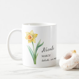 TAZA DE CAFÉ REGALO DE NOMBRE DEL MES DE FLORES DE NACIMIENTO D