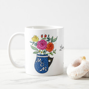 Taza De Café Regalo de nombre personalizado floral para mamá am