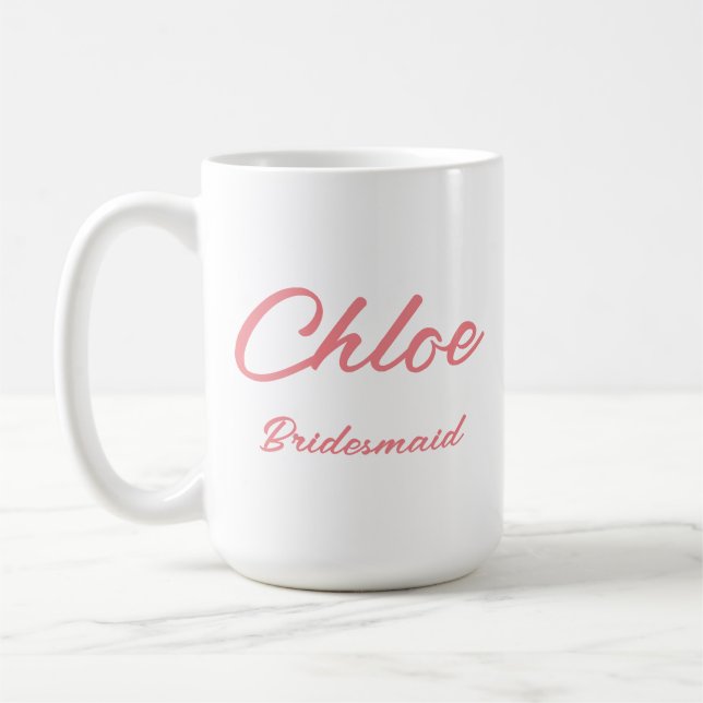 TAZA DE CAFÉ REGALO DE NOMBRE PERSONALIZADO PARA BRIDESMAID (Izquierda)