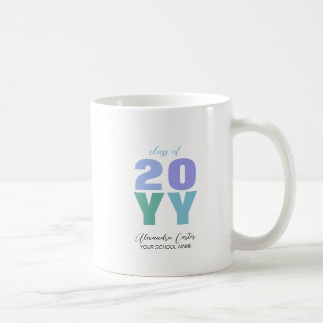 Taza De Café Regalo de nombres personalizados del año de gradua (Derecha)