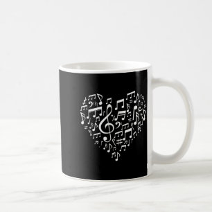 Taza De Café Regalo de notas musicales en forma de corazón para