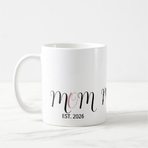 Taza De Café Regalo de nueva mamá establecida DMom Script negro