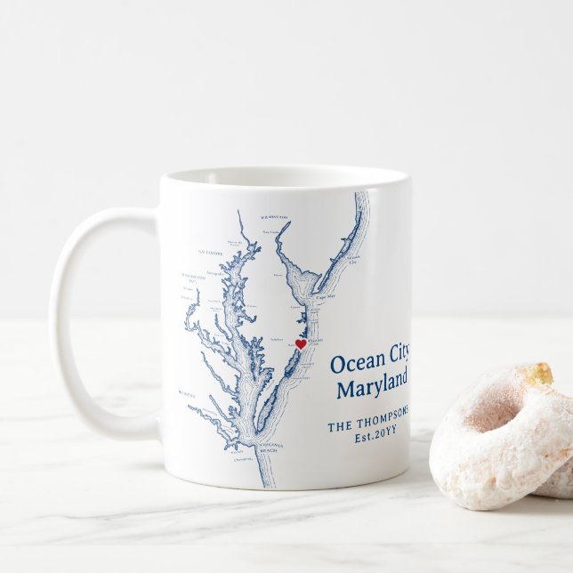 Taza De Café Regalo de Ocean City Maryland (Con donut)