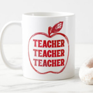 Taza De Café Regalo de Orgullo de Manzana de Profesor Rojo Agra