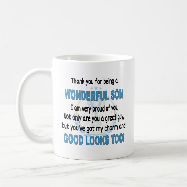 Taza De Café   Regalo De Padre A Hijo. Maravilloso hijo (Izquierda)