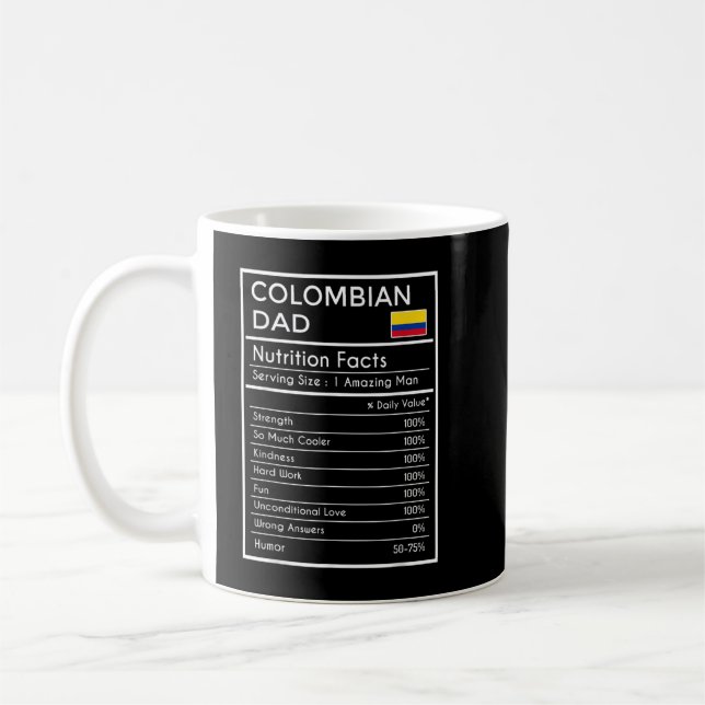 Taza De Café Regalo de papá colombiano - Hechos divertidos de n (Izquierda)