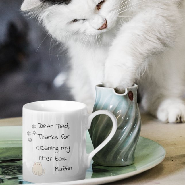 Taza De Café Regalo de papá del día del padre de gato gracioso (Subido por el creador)