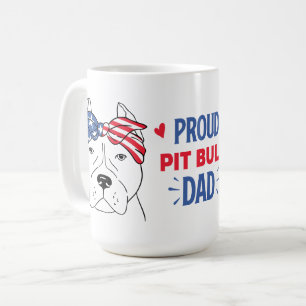Taza De Café Regalo de Papá Pitbull Patriótico Cachorro Perro P