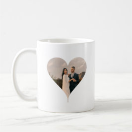 Taza De Café Regalo de pareja de fotos de corazón moderado