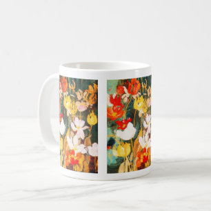 Taza De Café Regalo de Pascua Bella Artes de las flores de prim
