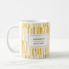 Taza De Café Regalo de patrón abstracto amarillo moderno person