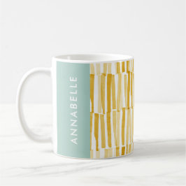 Taza De Café Regalo de patrón abstracto amarillo moderno person