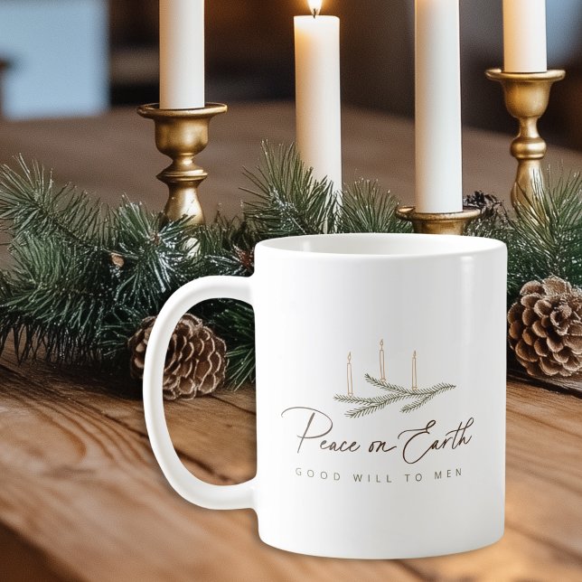 Taza De Café Regalo de paz personalizada en Navidades de la Tie (Shown on a Classic Mug)