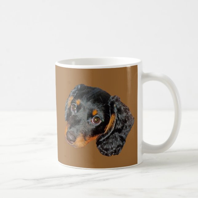 Taza De Café Regalo de pelo largo del Dachshund (Derecha)