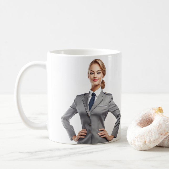 Taza De Café Regalo de peluca personalizado del operador de vue (Con donut)