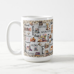 Taza De Café Regalo de peluche de lectores bibliófilos de libro