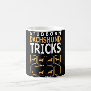 Taza De Café Regalo de perro   Trucos testarudos de Dachshund