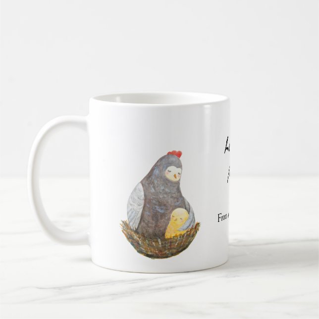 Taza De Café Regalo de Personalizado de pollo y pollo para madr (Izquierda)