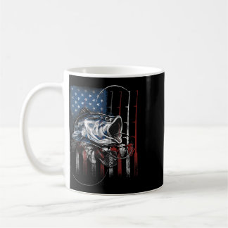 Taza De Café Regalo de pescador vintage bandera americana de EE