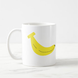 Taza De Café Regalo de plátano amarillo minimalista lindo