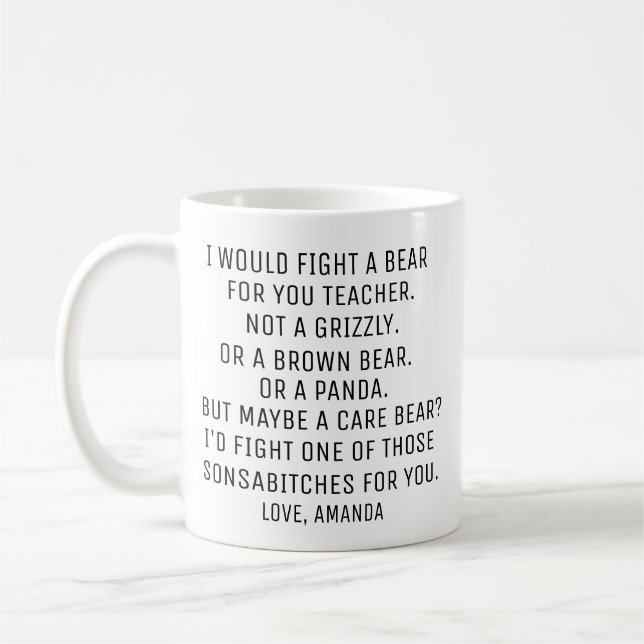 Taza De Café Regalo de profesores personalizado, regalos de pro (Izquierda)