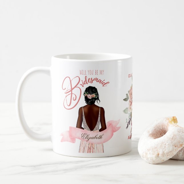 Taza De Café REGALO DE PROPUESTA DE BRIDESMAID Personalizado af (Con donut)